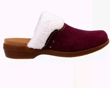 Waco Revitalign Womens 7.5B Orthotic  Clog Shoes Northridge Cozy Burgundy Suede