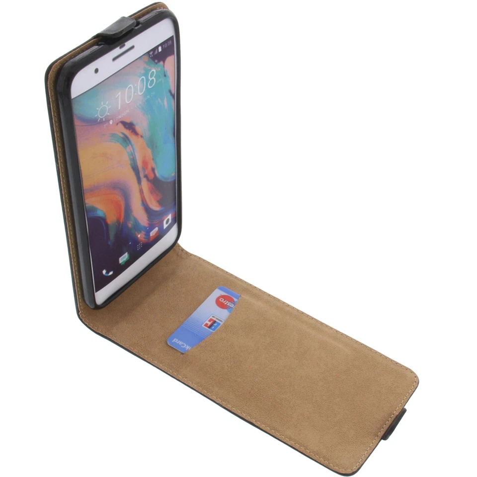 Custodia per HTC E66/HTC One X10 Custodia Cellulare Modello Flip Nero - Immagine 3 di 4