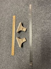 Vintage Ceramic Beige Towel Rod Rack Rail Wall Mount NOS Opaque Tile In