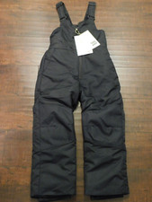 NWT Unisex Kids Black Snow Bibs Suit Size XS 4/5 All in Motion