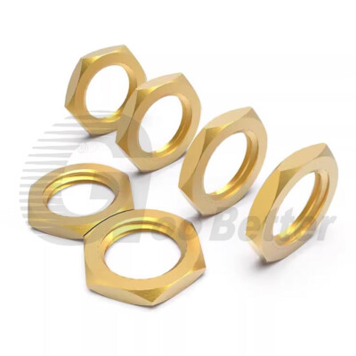 Écrous Hexagonaux Bas En Laiton à Filet Fin - Tailles M8 à M22 Et G1/8 à 1" - Pour Bricolage De Précision