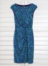 LAUREN RALPH LAUREN $129 Slinky Stretch Knotted Side Lined Dress Size 2 Petite