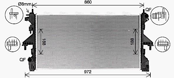 CN2320 AVA Radiator FIT CITRO?N JUMPER (2006) 2.2 HDI