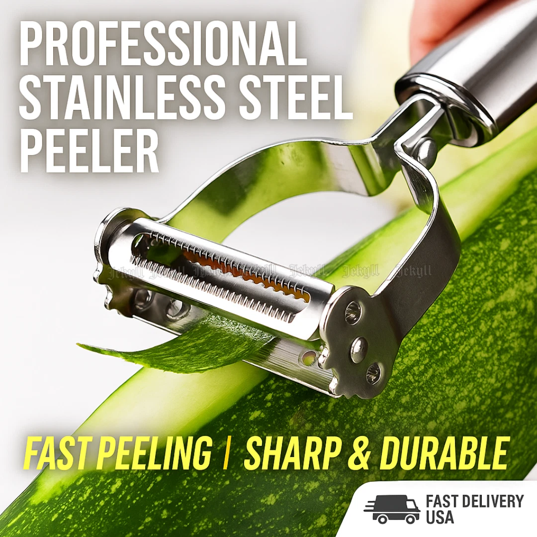 STAINLESS STEEL VEGETABLE PEELER - RAZOR-SHARP, DURABLE, MULTIFUNCTIONAL KITCHEN