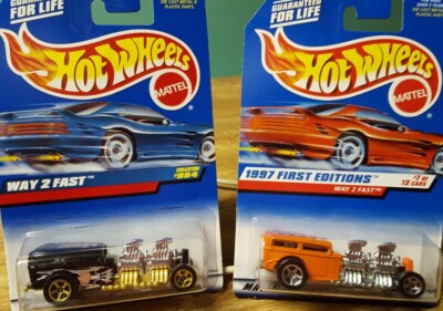 Hot Wheels Lot of 2 1997 & 1999 First Editions Way 2 Fast 1:64 Orange & Black