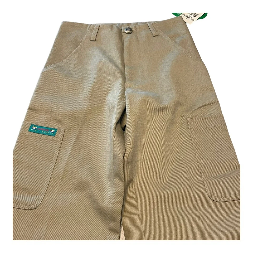 Girl Scouts Of America Uniform Khaki Cargo Junior Pants Girl Size 7 Scouting NEW - Image 3 of 4