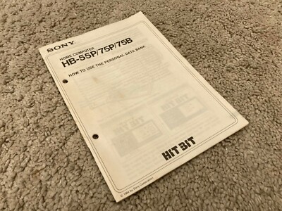 Sony Home Computer HB-55P/75P/75B Personal Data Bank Handbuch / Booklet