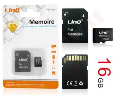 Aglow.it Linq Micro SD 16GB TFSD-16GB with SD ADAPTER, TRANSFLASH MEMORY CARD