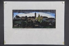 Carl Thiemann Dachauer Maler Blick auf die Altstadt Dachau Panorama farbig