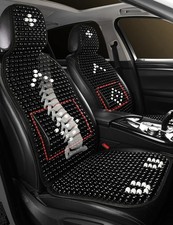 Wood Beaded Car Seat Cover Massaging Breathable Cooling Natural Wood Bead Cus...