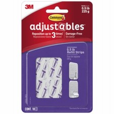 Adjustables Strips, 1/2-lb Capacity, Repositionable, 18 Count - 17820-18ES 0.67 per strip