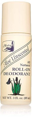 Alvera All Natural Roll-On Deodorant, Aloe Unscented, 3 Ounce