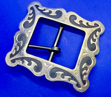 Western Cowboy Center Bar Single Prong Replacement Large Two Tone Belt Buckle