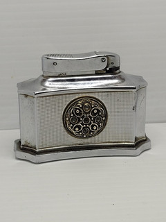 ANTIQUE FISHER TABLE PETROL GAS CIGARETTE LIGHTER WITH GEM INSERT