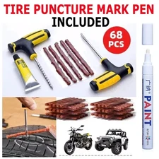 69pc Tire Repair Kit DIY Flat Tire Repair Car Truck Motorcycle Home Plug Fix
