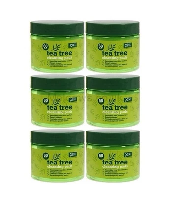 6 x XBC Tea Tree Facial Cleansing Soothing Pads, (6 x 60 Pads) Total 360 Pads