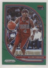 2020-21 Panini Prizm USA Basketball Green Prizm Allen Iverson #1 HOF 07m4
