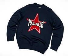 Auth Men's PALACE Navy Star Knit Wool Sweaters Sweatshirt Size M/L