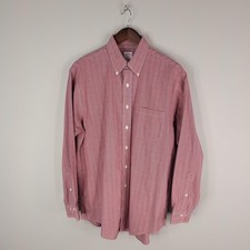 Brooks Brothers Shirt Mens Medium Red Blue Plaid Cotton Button Down Non-Iron