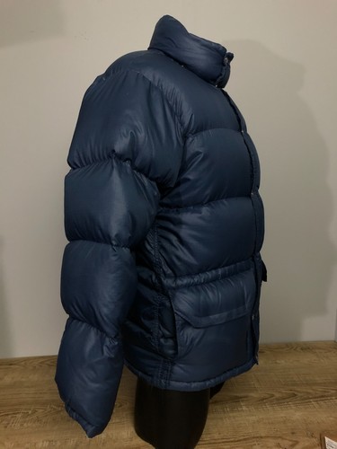 VTG The North Face Jacket Mens Large Blue Goose Down Puffer Brown Tag 70s - Picture 5 of 15