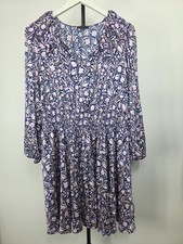 J CREW Dress Size M Navy Purple Mini Waist Dress