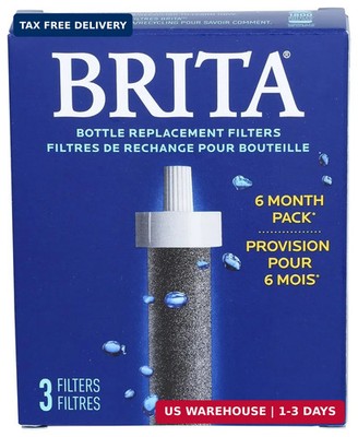 Brita Water Bottle Replacement Filters, BPA-Free, Replaces 1,800 Plastic Water B