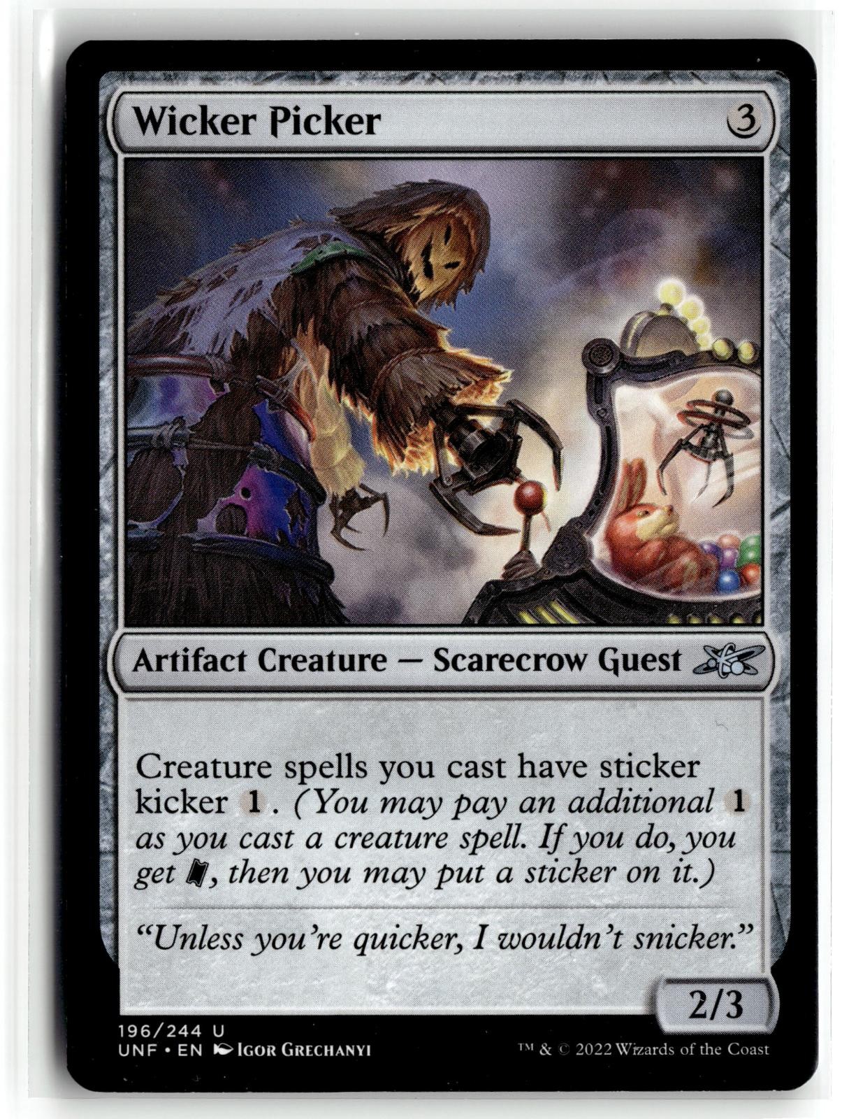 WICKER PICKER 196 UNCOMMON UNFINITY MAGIC: THE GATHERING LIGHTLY PLAYED