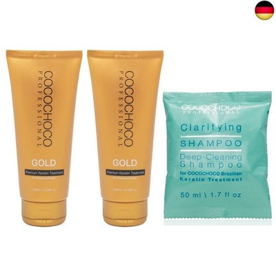 COCOCHOCO Professional Gold Keratin KIT in BOX - Haarbehandlung (200 ml) und
