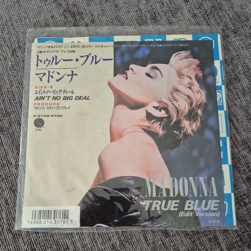 MADONNA MINT JAPAN TRUE BLUE EDIT 45rpm SINGLE VINYL RECORD PROMO INSERTS NUMBER