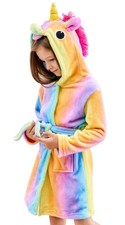 Soft Unicorn Hooded Bathrobe Sleepwear - Unicorn Gifts for Girls Rainbow, 6 Y...
