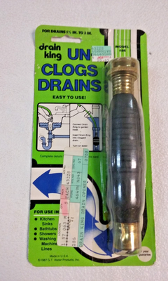 #ad G.T. Water Products Drain King 186 Unclog Hose Attachment for Drains 1.5” 3quot; New $11.99
