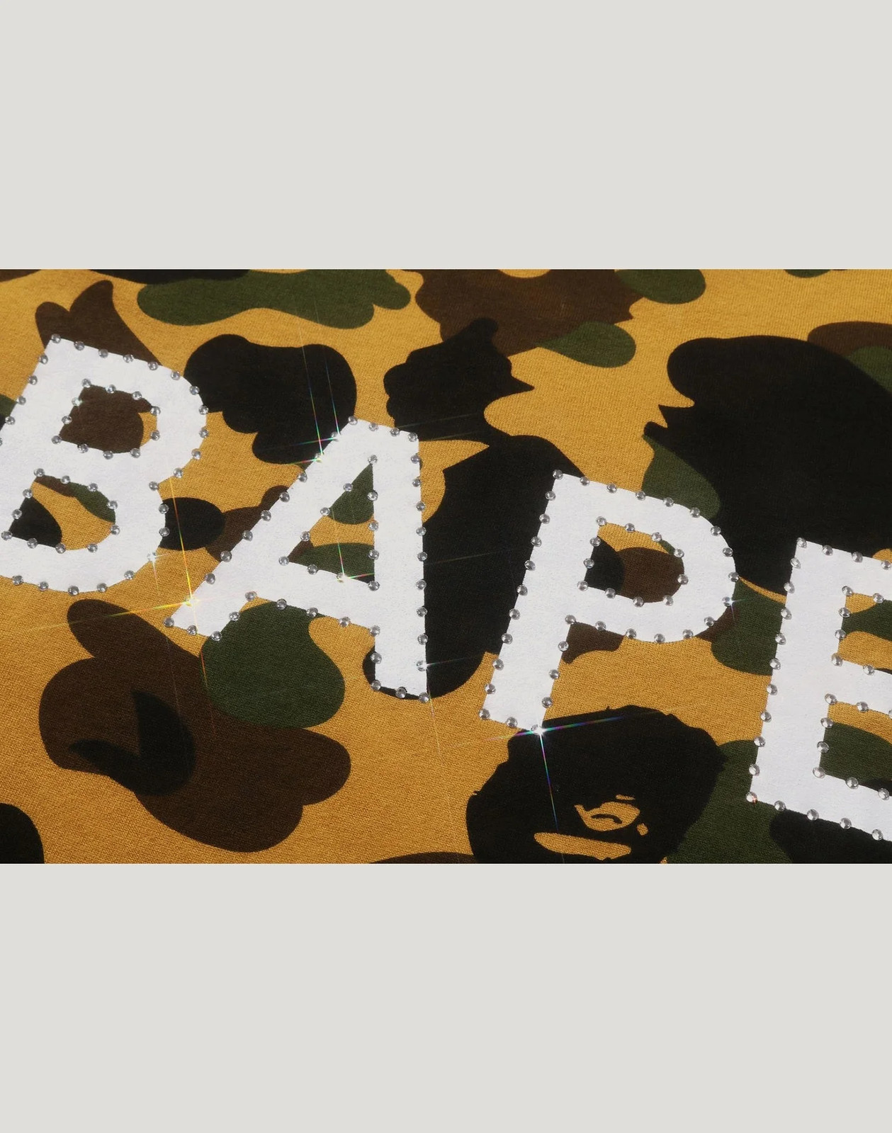 BAPE 1ST CAMO RHINESTONE TEE MENS Style 1L80-109-009_M Size M Tee New image 9