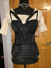 Spirit Halloween Black Corset with Strappy Bodice Women's Size Small