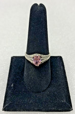 Sterling silver with pink stone ring size 8.5 - 65R
