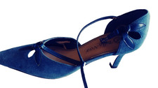 SALE! Never worn. Women's blue suede high-heeled shoes women's dress Size 6.5