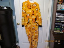 Womens Garfield Movie One Piece Pajamas Sleepwear Pj's Odie Hooded Medium M