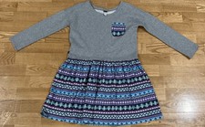 Girl's Tea Collection Gray Fair Isle Dress Size 10
