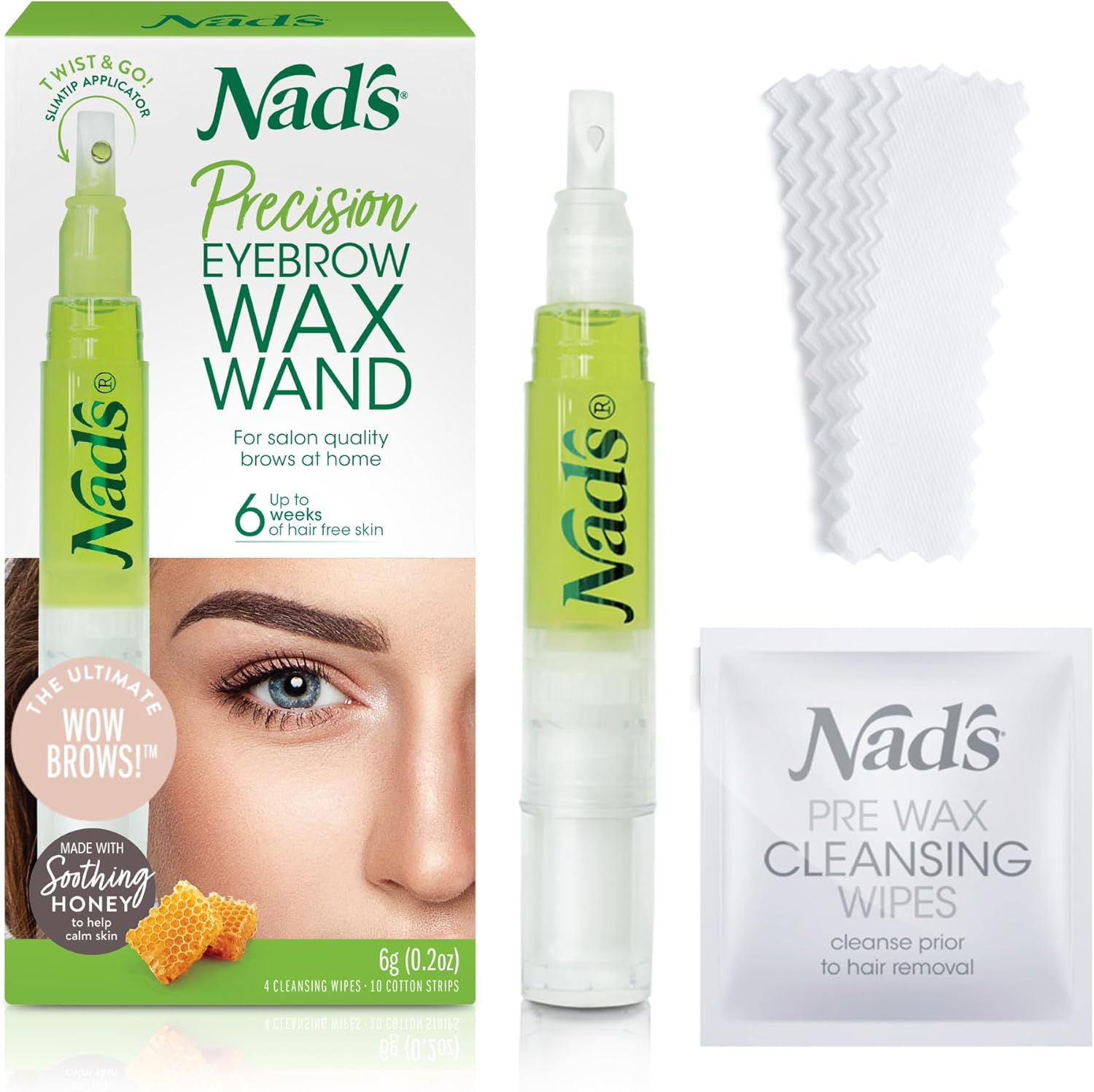 Nad'S Facial Wax Wand Eyebrow Shaper, Eyebrow Kit, Face Wax, Hypoallergenic