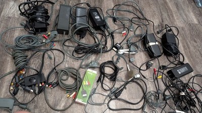 HUGE LOT Microsoft Xbox 360 AC Power Supply Adapter, Cords, Accessories TESTED