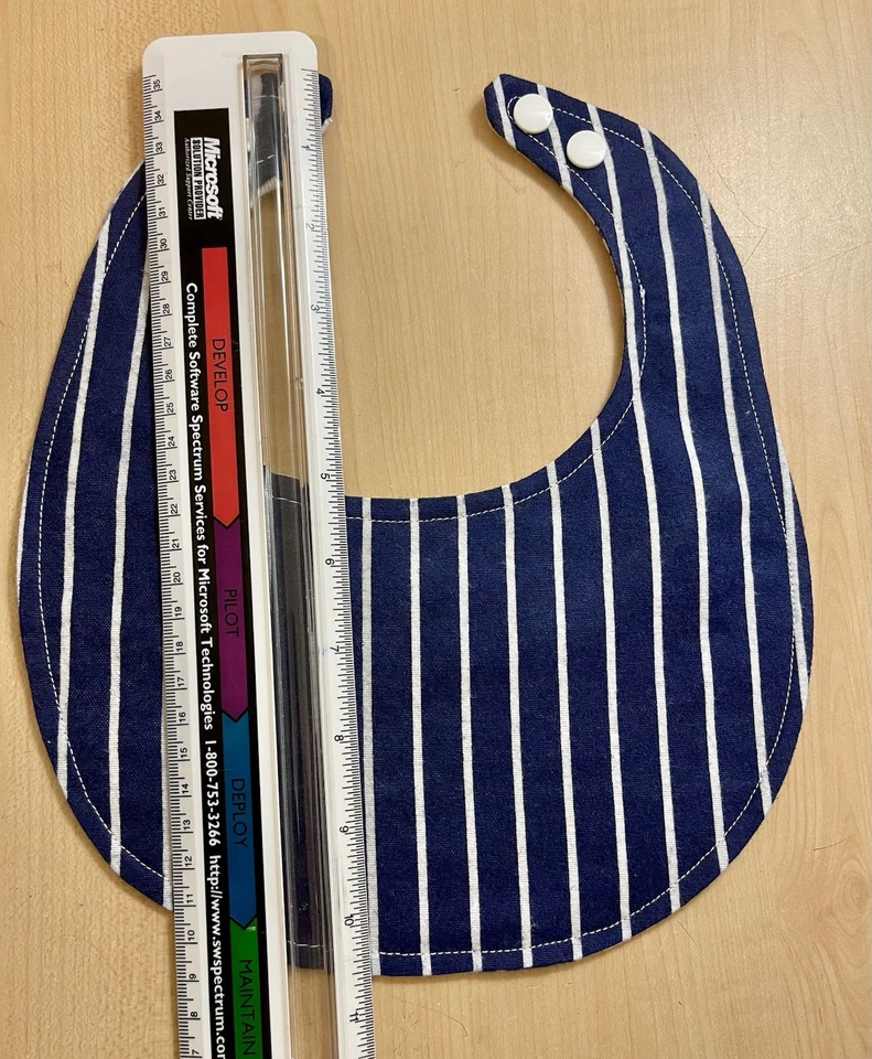 婴儿围兜-Drool或喂养-双面车辆或条纹-柔软棉织物 — 第 3/4 张图片