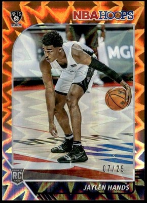 2019-20 Hoops #242 Jaylen Hands Orange Explosion #/25 Rookie E1