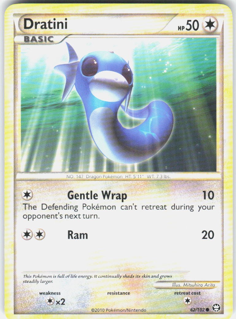 Dratini 62/102 Common HGSS Triumphant Pokemon Lightly Played