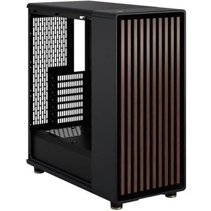 Boîtier PC Fractal Design North Charcoal Black moyen tour gamer ATX bois noyer noir