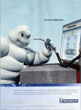 2008 Michelin HydroEdge Tires Vintage Print Ad Man Gas Pump Bibendum Wall Art