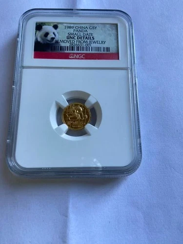 1989 China G5Y Gold Panda NGC UNC DETAILS