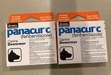 2 Packs Panacur C 4 gram Canine 40lbs Dewormer Treatment -6 packets total- New