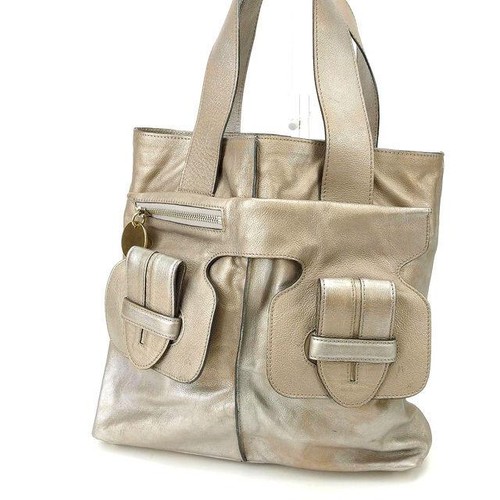 Chloe Tote Bag Silver Authentic