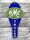 VINTAGE 10x5" GMC TRUCKS SALES & SERVICE DEALER GAS STATION PORCELAIN OIL SIGN
