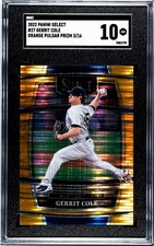 2022 Panini Select #27 Gerrit Cole ORANGE PULSAR PRIZM /16 SGC 10 GEM MINT