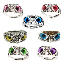 1-6pcs Owl Bird Ring Kids Cute Animals Jewellery Adjustable